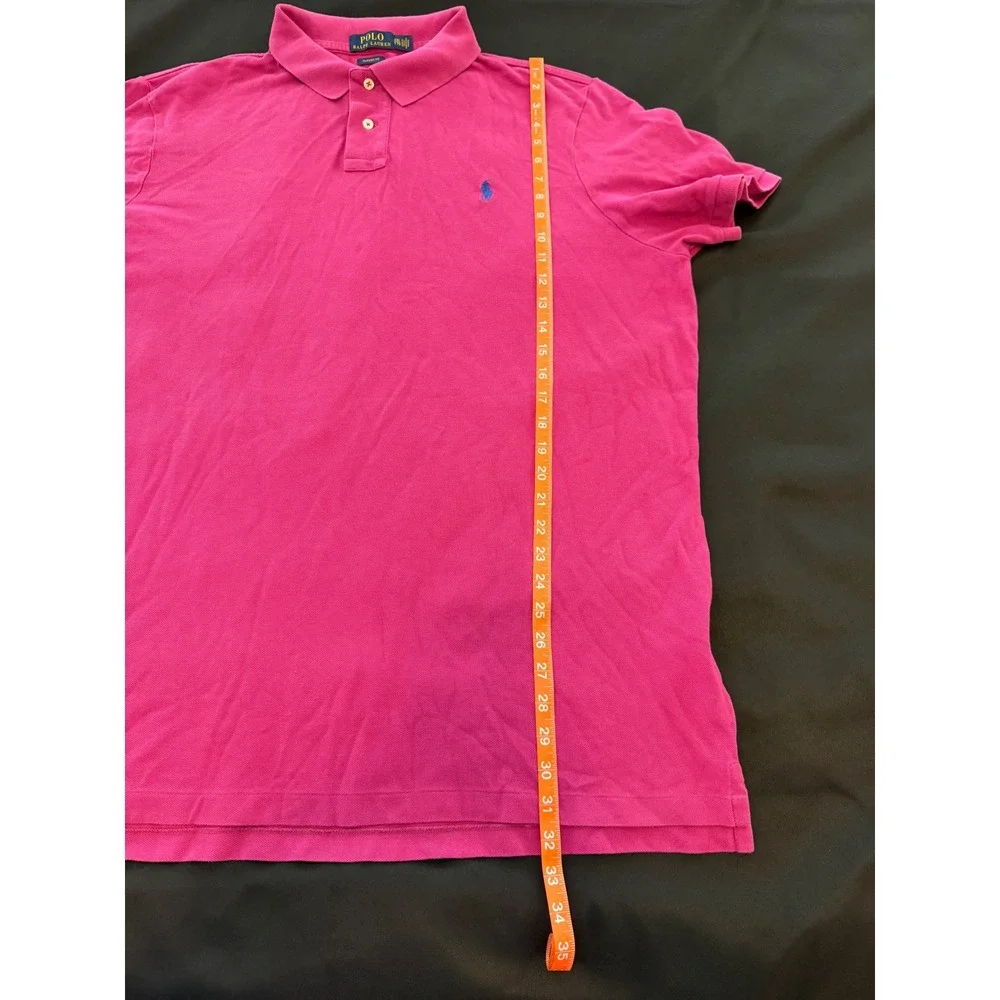 Polo Ralph Lauren Mens XXL Pink Classic Fit Cotton Mesh Pique Short Sleeve Shirt